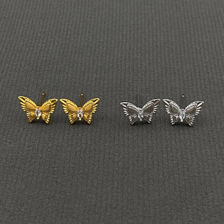 Zircon Butterfly Ear Studs