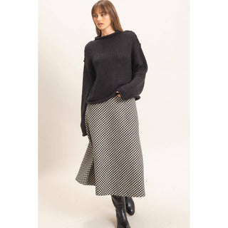 Rolled Collar Loose Knit Sweater