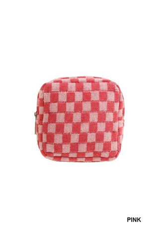 Mini Checkered Make Up Bag