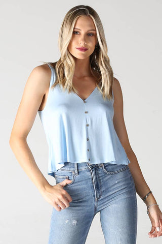X2T72-ASIS V NECK SWINGY TANK TOP WITH OPEN BACK  BASIC TANK: CREAM / M