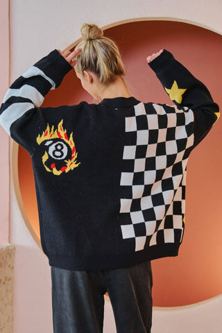 Magic 8 Checkmate Cardigan