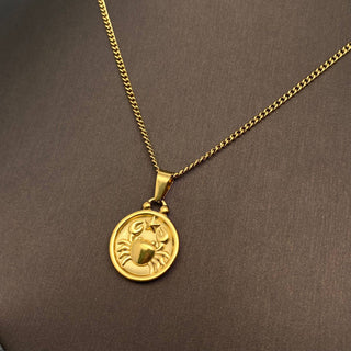 Zodiac 12 Constellation Coin Necklace