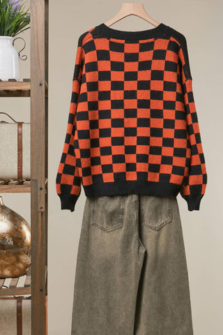 Checkerboard Halloween Cardigan