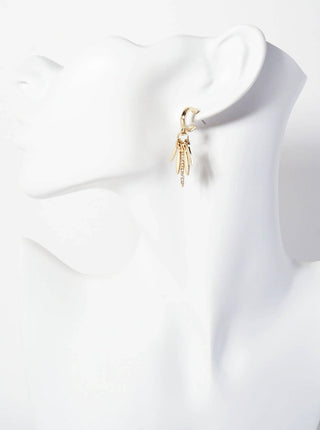 3PC - Set Crystal - Pave Polished Metal Huggie Hoop Stud Earrings - Rise and Redemption