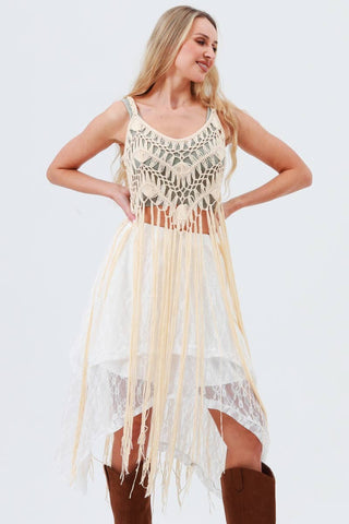 Festival Tassel Fringe Crochet Top
