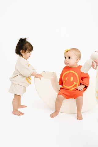 Short Sleeve Smiley Set | Oatmeal