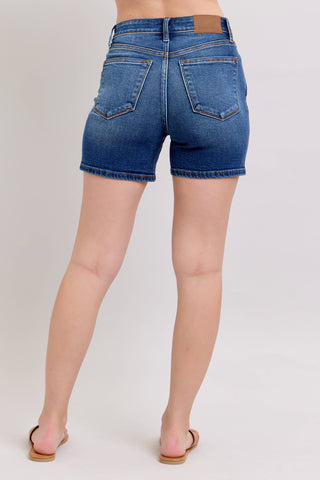 High Waisted 2 Button Mid Length Dad Shorts