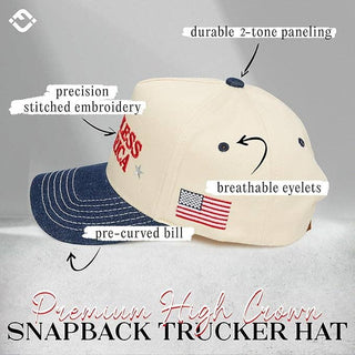 Two Tone Cap - God Bless America - Denim/Beige
