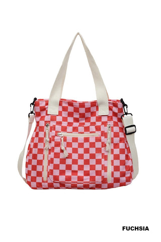 Corduroy Checker Carry All Tote