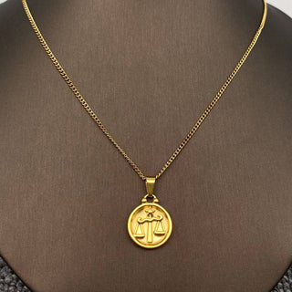 Zodiac 12 Constellation Coin Necklace