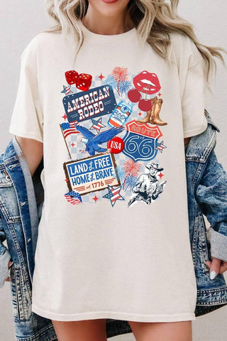 4th of July Collage Graphic Heavy Cotton Tee - Rise and Redemption
