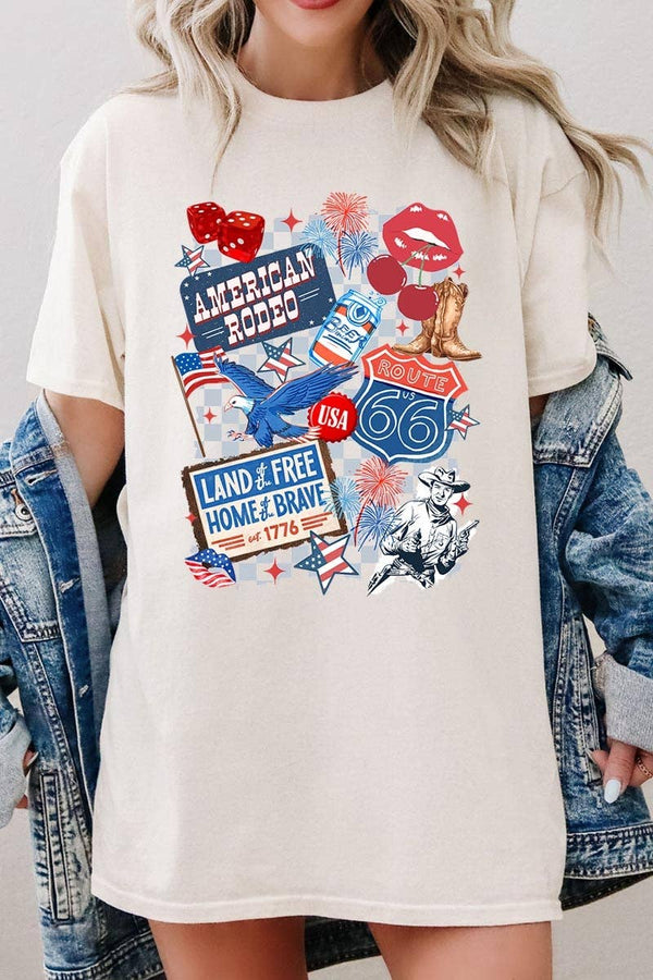 4th of July Collage Graphic Heavy Cotton Tee - Rise and Redemption