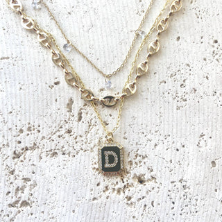 VB&CO Designs Layering necklace crystal bean chain 