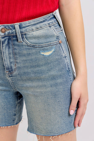 HW Vintage Wash Side Slit Shorts