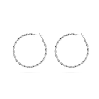 18K Gold Stainless Steel Twist Hoop Earrings