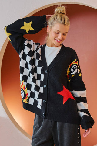 Magic 8 Checkmate Cardigan