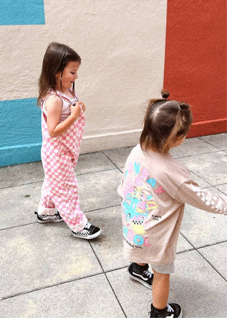 Pink Checkered Overalls