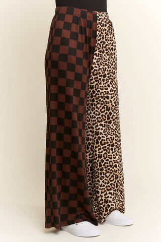 Leopard Split Checker Pant