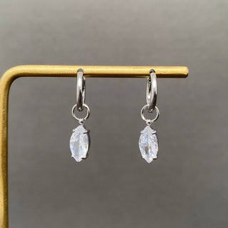 Zircon 18K Gold Plated S.Steel Huggie Earrings