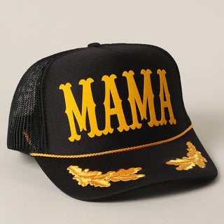 MAMA Lettering Logo Foam Mesh Back Trucker Hat