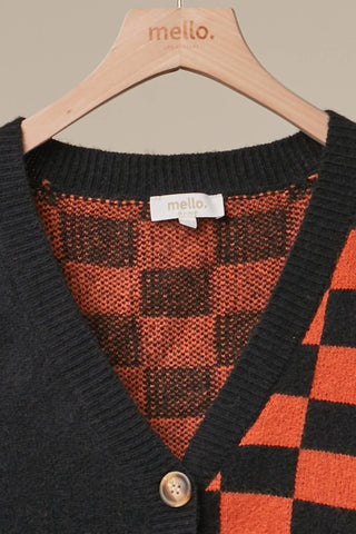 Checkerboard Halloween Cardigan