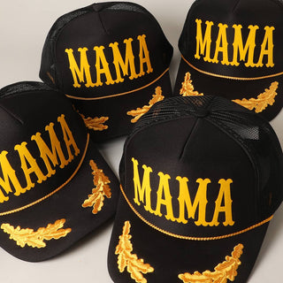 MAMA Lettering Logo Foam Mesh Back Trucker Hat