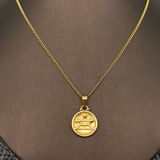 Zodiac 12 Constellation Coin Necklace