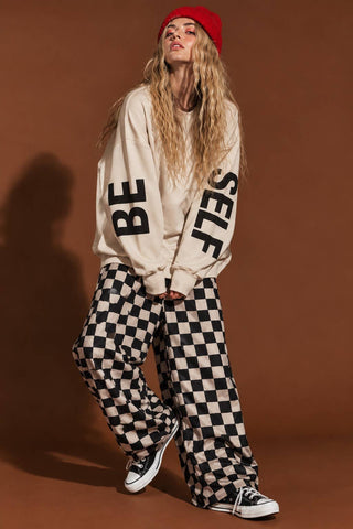 BE YOUR SELF GRAPHIC SWEATSHIRT