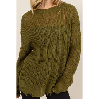 Delilah Distressed Knit Sweater