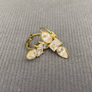 Three Geometric Zircons Earrings