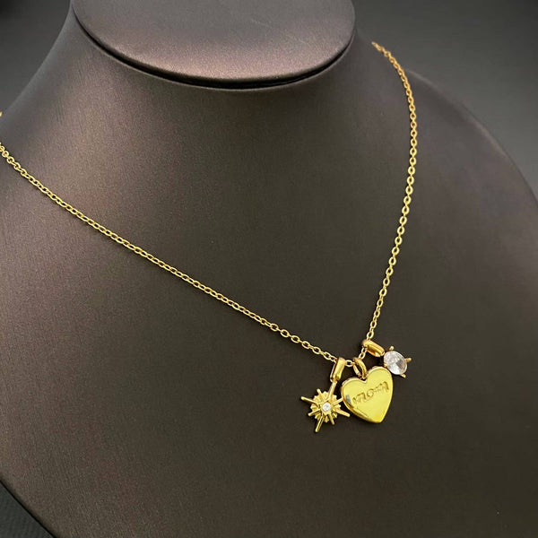 Star & Mom Heart Charm Necklace