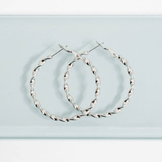 18K Gold Stainless Steel Twist Hoop Earrings