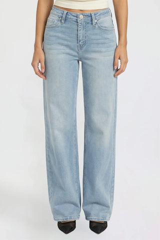 Bella light washed wide leg denim