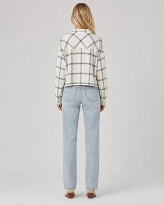 Women’s Plaid Double Pocket Cropped Shirt