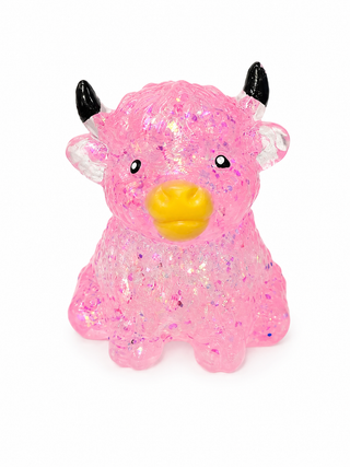 Cute Pinch Glitter Highland Bull Squishy