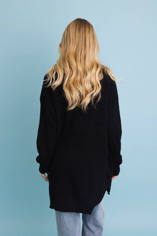 Cozy Open-Front Waffle Knit Long Cardigan