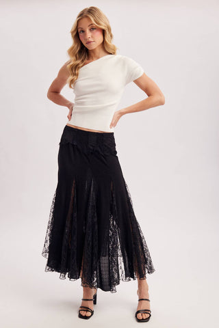 BOHO FLOWY LACE MAXI SKIRT WITH NO LINING - EASTER DAY