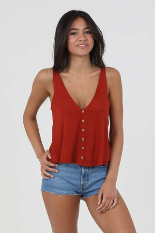 X2T72-ASIS V NECK SWINGY TANK TOP WITH OPEN BACK  BASIC TANK: CREAM / M