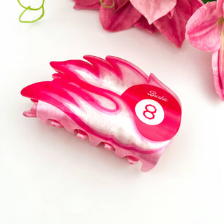 🎀 Pink Leopard Bow Acrylic Claw Clip – Bold & Cute Accessor