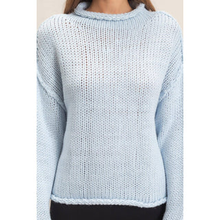 Rolled Collar Loose Knit Sweater