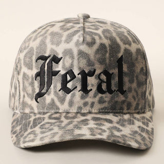 Feral Embroidered Leopard Print Trucker Hat