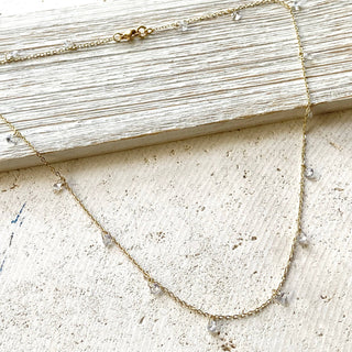 VB&CO Designs Layering necklace crystal bean chain 