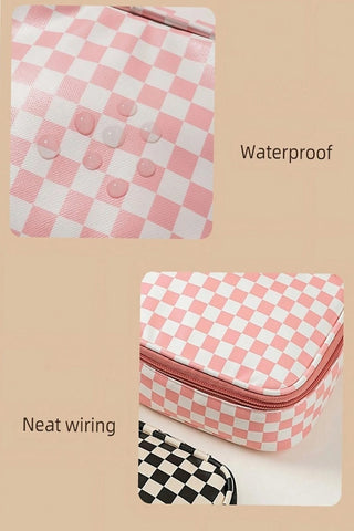 Vegan Leather Waterproof Makeup Bag