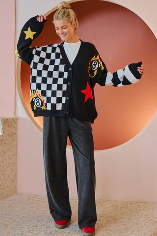 Magic 8 Checkmate Cardigan
