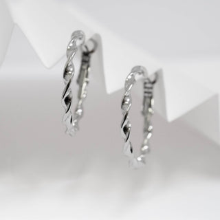 18K Gold Stainless Steel Twist Hoop Earrings