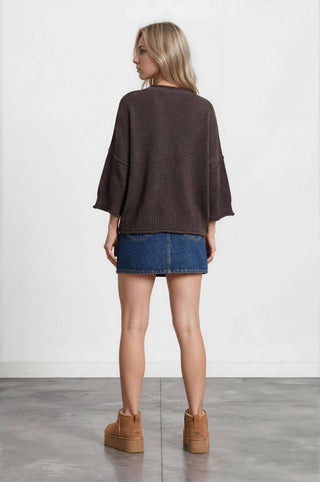 Exposed Seam Drop Shoulder Knit