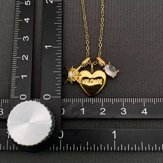 Star & Mom Heart Charm Necklace
