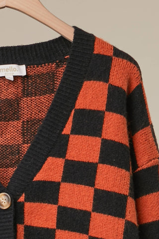 Checkerboard Halloween Cardigan