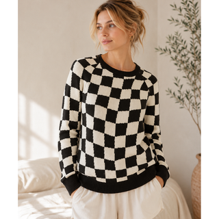 Checkered Pullover Sweater