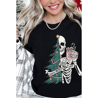 SORTA MERRY,SORTA SCARY,CHRISTMAS,SKELETON UNISEX SHORT